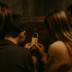 friends try to open padlock